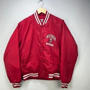Vintage 80s Wisconsin Badgers Varsity Jacket Bomber Medium